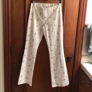 Beaded/embroidered white pants